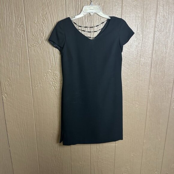 Warren Petites New York Black Dress Size 8 Petite Jewels Knee Length Formal - Picture 1 of 8
